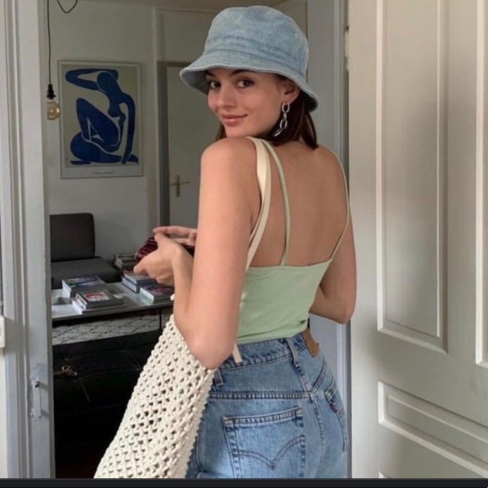 - love faustine denim bucket hat - Picture 2 of 8